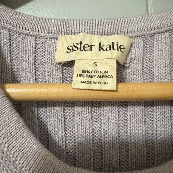 Sister Katie The Jen Tank in Lilac Size Small Cropped Rib Knit Tank Baby Alpaca - Picture 4 of 6